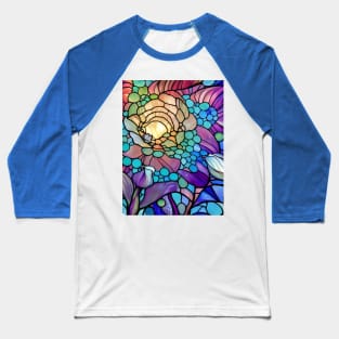 Stained Glass Lily Baseball T-Shirt